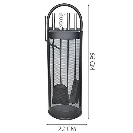 Kamīna Krāsns Piederumu Rīku Aksesuāru Komplekts 5 gb., Melns