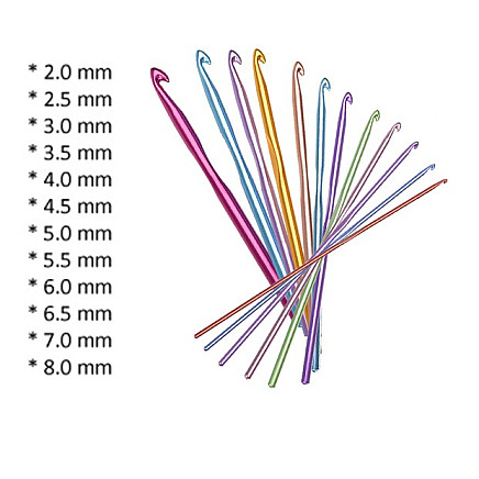 Colorful 12-Piece Crochet Hook Set with Ergonomic Handles and Durable Case - Ideal Beginners Kit or Professional Crochet Gear