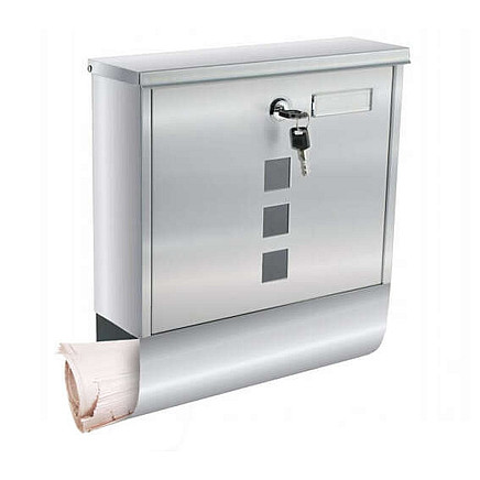 Серебряный ящик для писем с защитой от непогоды и прорезью для газет - долговечный, доступ с ключом, простой монтаж с помощью прилагаемого оборудования