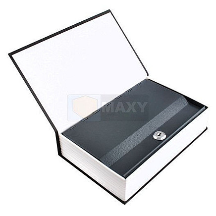 Seifs grāmata ar atslēgu slēdzeni, melns