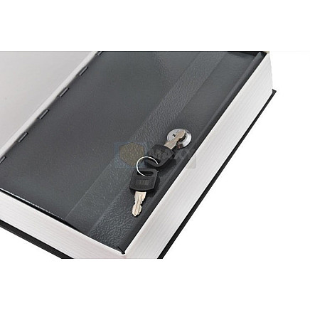 Seifs grāmata ar atslēgu slēdzeni, melns