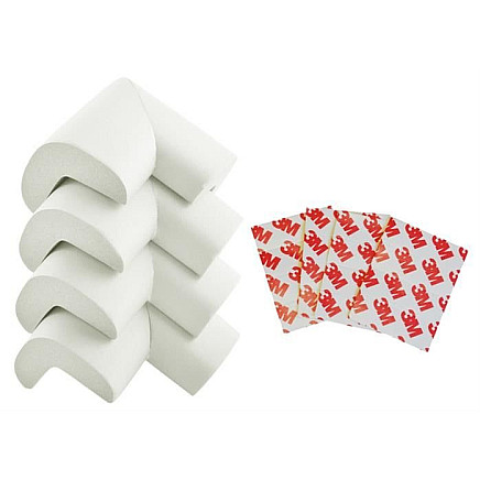 Premium Waterproof Safety Foam Corners - 4 Piece Set, Easy to Clean, Adhesive Edge Protectors