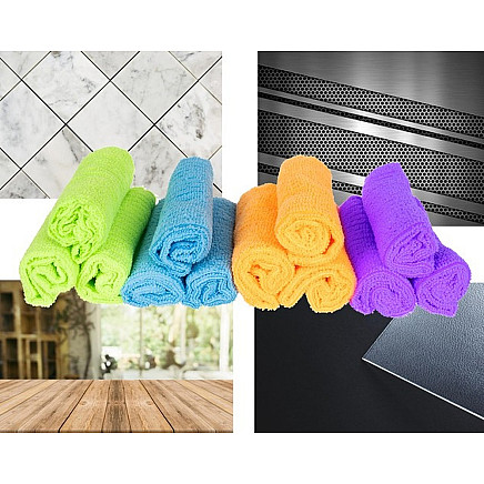 Mikrošķiedras Salvešu Lupatas Komplekts Virsmu Tīrīšanai, 12 gb.