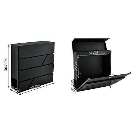 Почтовый ящик Deluxe Anthracite с замком и отделением для газет - устойчив к атмосферным воздействиям, легко чистится