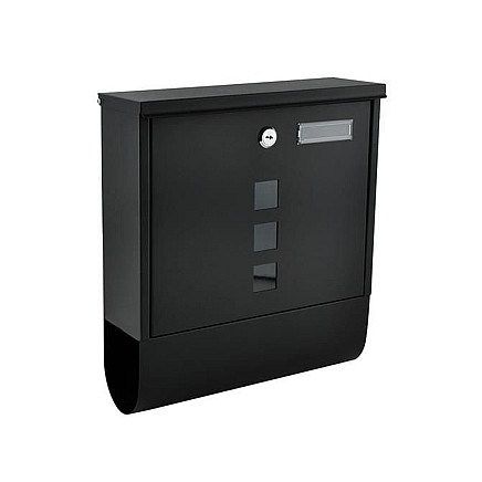 Черный всепогодный почтовый ящик с замком, слотом для газет и монтажным комплектом - прочный почтовый ящик для наружного использования с двумя ключами