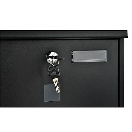 Черный всепогодный почтовый ящик с замком, слотом для газет и монтажным комплектом - прочный почтовый ящик для наружного использования с двумя ключами