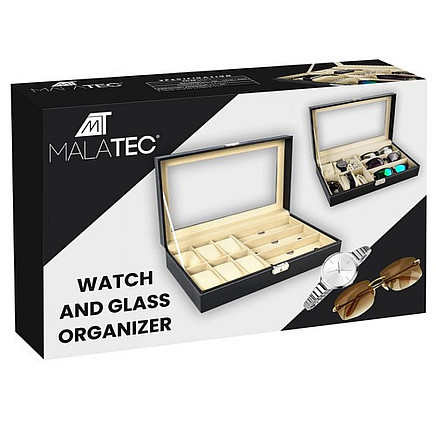Watch and glasses organizer black