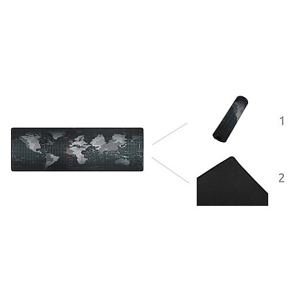 Datorgalda Paklājs Peles Paliktnis ar Pasaules Karti - 30x88x0,4 cm