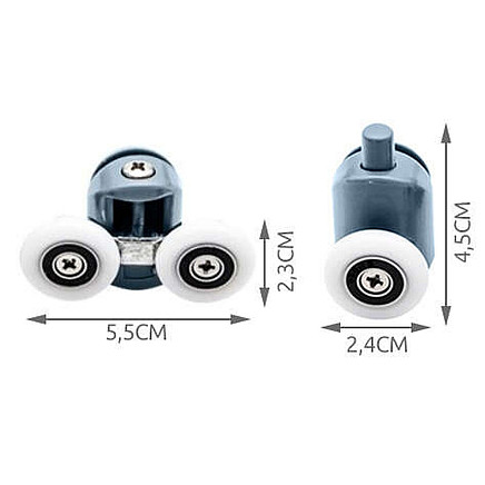 Dušas kabīnes bīdāmo durvju riteņu maiņas kompleks, 8 gab. - 5902802914958 Dušas kabīnes bīdāmo durvju riteņu maiņas kompleks, 8 gab.