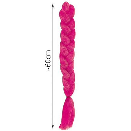 Синтетические волосы, коса, тесьма, цветная, розовая, 60 см
