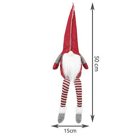 Sēdošs Ziemassvētku rūķis, sarkans