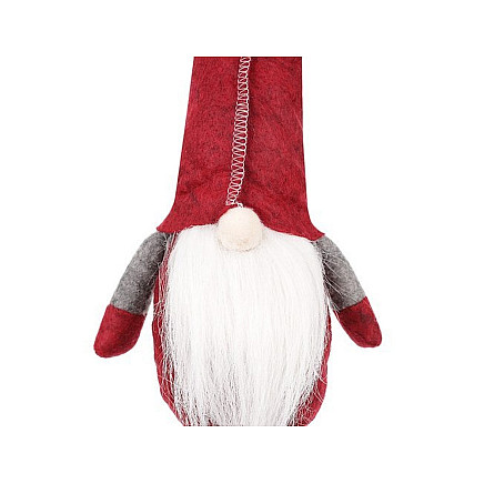 Sēdošs Ziemassvētku rūķis, sarkans