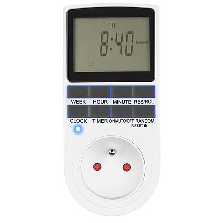 Kontaktligzda ar taimeri elektroierīču ieslēgšanai / izslēgšanai