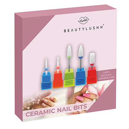 Эффективный набор керамических фрез для ногтей из 5 предметов - не передающие тепло, долговечные и безопасные средства для удаления кутикулы для маникюра и педикюра