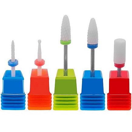 Эффективный набор керамических фрез для ногтей из 5 предметов - не передающие тепло, долговечные и безопасные средства для удаления кутикулы для маникюра и педикюра