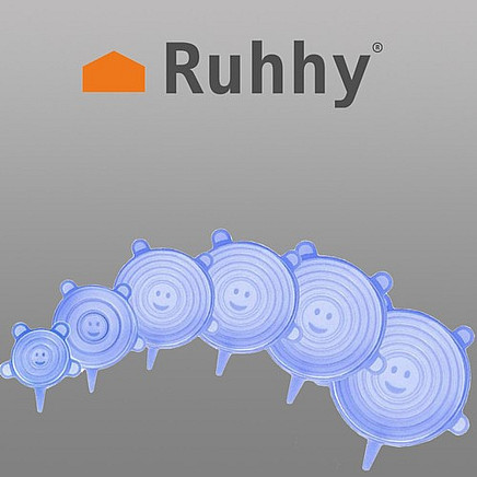 Silikona vāciņi pārtikas uzglabāšanai, 6 gab., zili