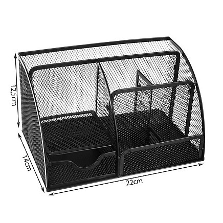 Rakstāmgalda Organizators - 6 nodalījumi, Melns