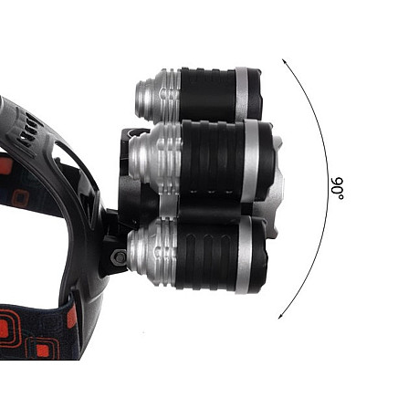 Uzlādējams Galvas Lukturis Gaismeklis 5 x LED T6 CREE