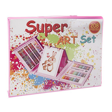 208-Piece XXL Kids Art Set with Portable Suitcase - Durable and Convenient Painting Kit for Beginners to Experienced Artists