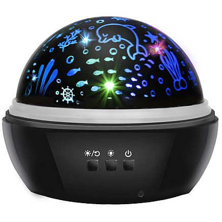 2-in-1 Starry Night & Underwater World Projector Nightlight - Calming Sleep Aid for Toddlers with Exciting Light Effects