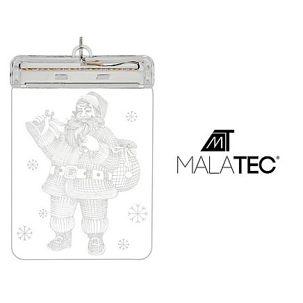 3D двустороннее витражное украшение LED Санта - универсальное рождественское украшение и ночник на батарейках