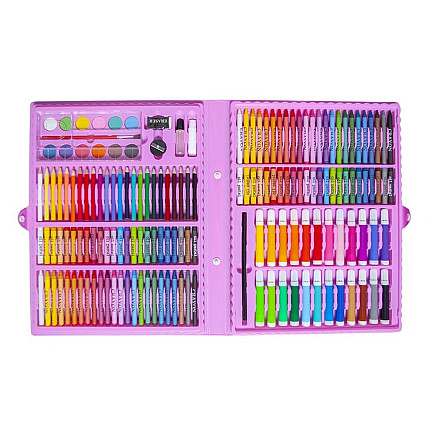 Painting set in a suitcase 168 pcs pink