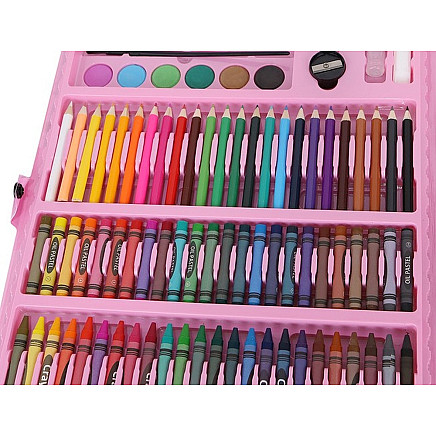 Painting set in a suitcase 168 pcs pink