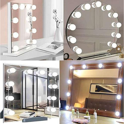3-цветный диммируемый комплект LED Mirror Light Kit с USB, регулируемой длиной кабеля и энергоэффективным дизайном