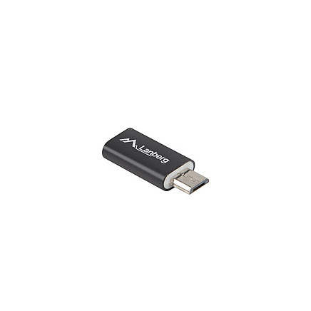 LANBERG adapteris USB-C (F) 2.0 uz USB MICRO (M), melns