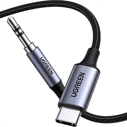 Кабель UGREEN mini jack 3,5 мм AUX-USB-C 1 м (черный)