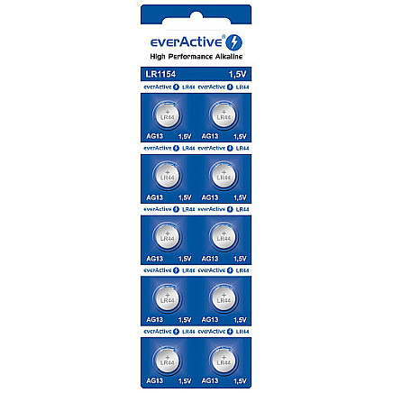 Bateria everActive Alkaline G13 LR44 LR1154 blister 10szt.