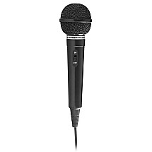 NEDIS cable microphone/ Cardioid/ fixed cable 5m/ 80 Hz - 12 kHz/ 600 Ohm/ -75 dB/ jack 6.35 mm/ switch/ ABS/ black