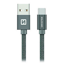 Swissten textile cableis USB-A 3.1 to USB-C