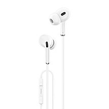 Headset with microphone, wired Foneng T33, mini jack 3.5 mm, with microphone (white)