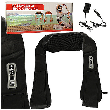 Šiacu sildošs kakla plecu muguras un ķermeņa masažieris masieris, melns - 5903039739536 Šiacu sildošs kakla plecu muguras un ķermeņa masažieris masieris, melns