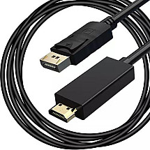 Isoxis 4K DisplayPort HDMI cable - universal, gold-plated, Plug & Play, Ultra HD resolution - compatible with TV, PC, PS5 and other devices