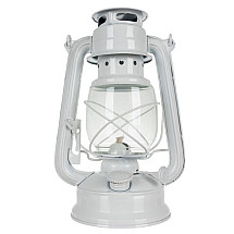 24 cm adjustable flame white oil lamp with corrosion-resistant steel for indoor and outdoor decoration