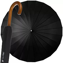 HQ Men's large automatic umbrella with wooden handle, 145 cm