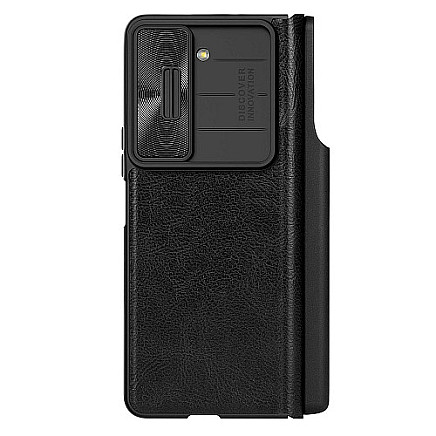 Nillkin Qin Leather Pro Leather Case with Camera Protector for Samsung Galaxy Z Fold 5 - Black