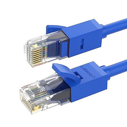 UGREEN Сетевой кабель Ethernet RJ45 закругленный, Cat.6, UTP, 3 м (синий)