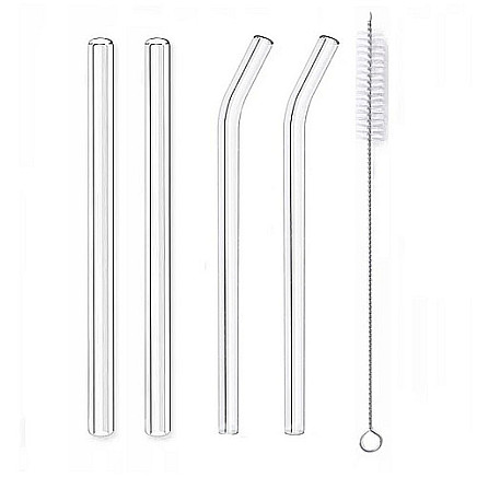 Set of 4 tubes, drinking straws with a brush, thick BUBBLE TEA 14mm AB02