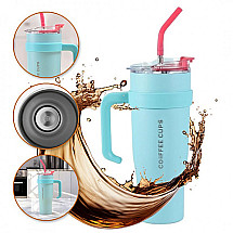 Large and capacious THERMAL MUG with a handle and a tube, portable 1.2L BD23TUR