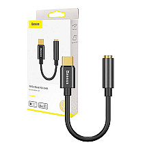 Baseus L54 audio adapteris USB-C + Mini Jack 3,5mm (melns)