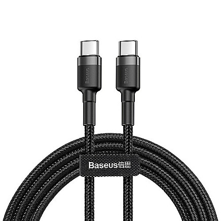 Baseus Cafule PD2.0 60W zibspuldzes uzlādes USB Type-C kabelis (20V 3A) 2m pelēks+melns