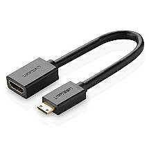 UGREEN 20137 Переходник Mini HDMI на HDMI, 22 см (черный)