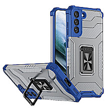 Crystal Ring Case Kickstand Tough Rugged Cover for Samsung Galaxy S21+ 5G (S21 Plus 5G) blue