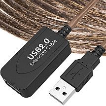 High quality 10 m USB 2.0 Active Extender with AB ends and durable material - excellent signal quality and long distance transmission