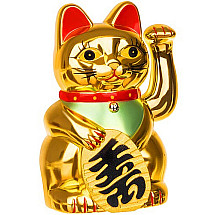 Lucky Money Cat Maneki Neko 15 cm, Gold