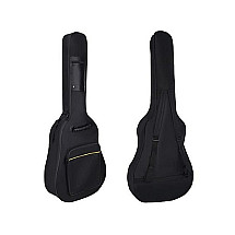 Adjustable & Damage-Resistant Guitar Case - Comfortable Carrier with A4 Storage for Professional Musicians & Music Students, Black Polyester, Fits Up to 41-Inch Guitars