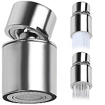 Reversible Water Aerator with Double Jet on Swivel Mixer Tap Nozzle